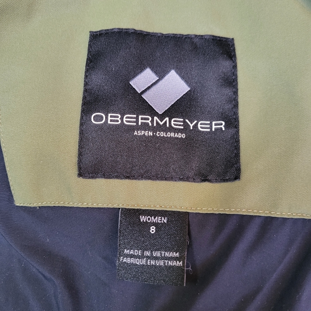 Obermeyer Tuscany II Ski Jacket Size 8 Green Puffer Insulated Faux Fur Hood - Picture 9 of 16